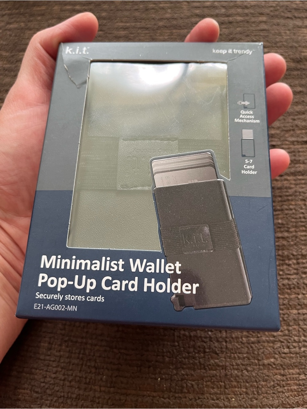 Minimalist Wallet Pop-Up Card Holder - Black